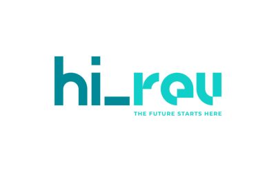 The hi_reu logo in teal and turquoise on a white background, with the tagline 'THE FUTURE STARTS HERE' beneath it.
